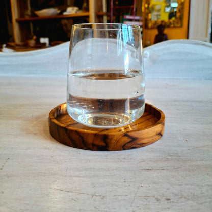 Sottobicchieri artigianali in legno teak naturale