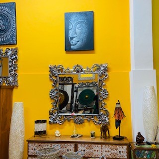 Miroir de style ethnique avec cadre en bois baroque
