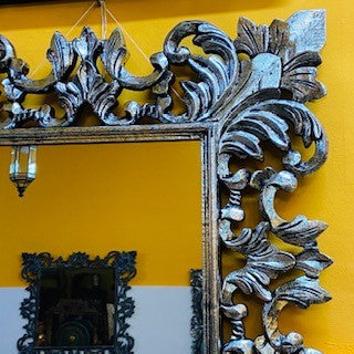 Miroir baroque couleur argent meuble ethnique