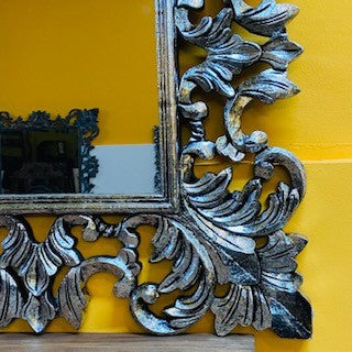 Miroir baroque style ethnique couleur argent