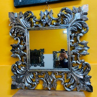 Miroir baroque style ethnique couleur argent