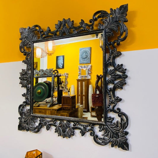 Miroir de style ethnique avec cadre en bois baroque