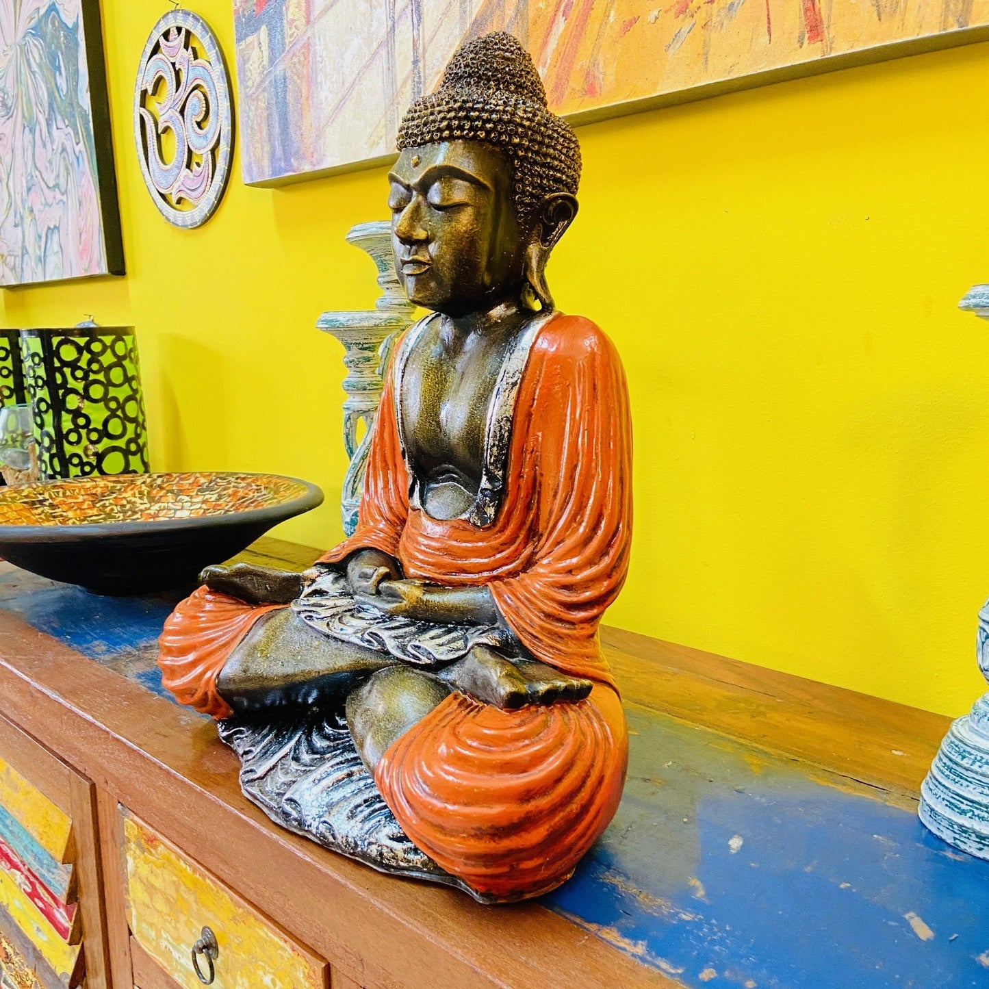 Buddha meditazione statua etnica arte orientale