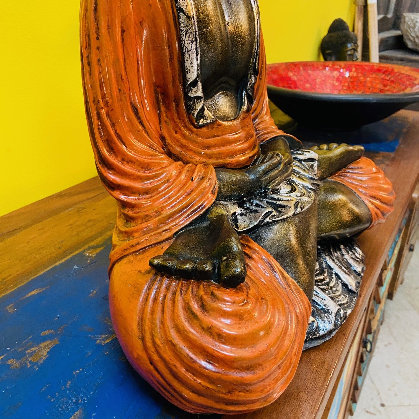 Buddha meditazione statua etnica arte orientale