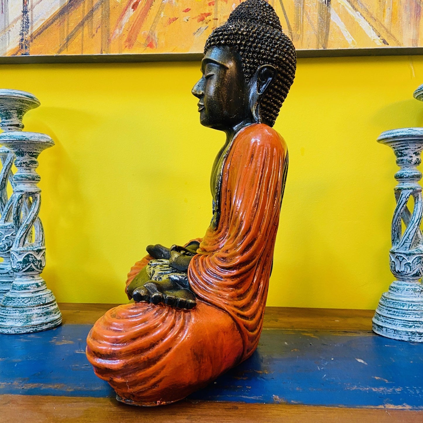 Buddha meditazione statua etnica arte orientale