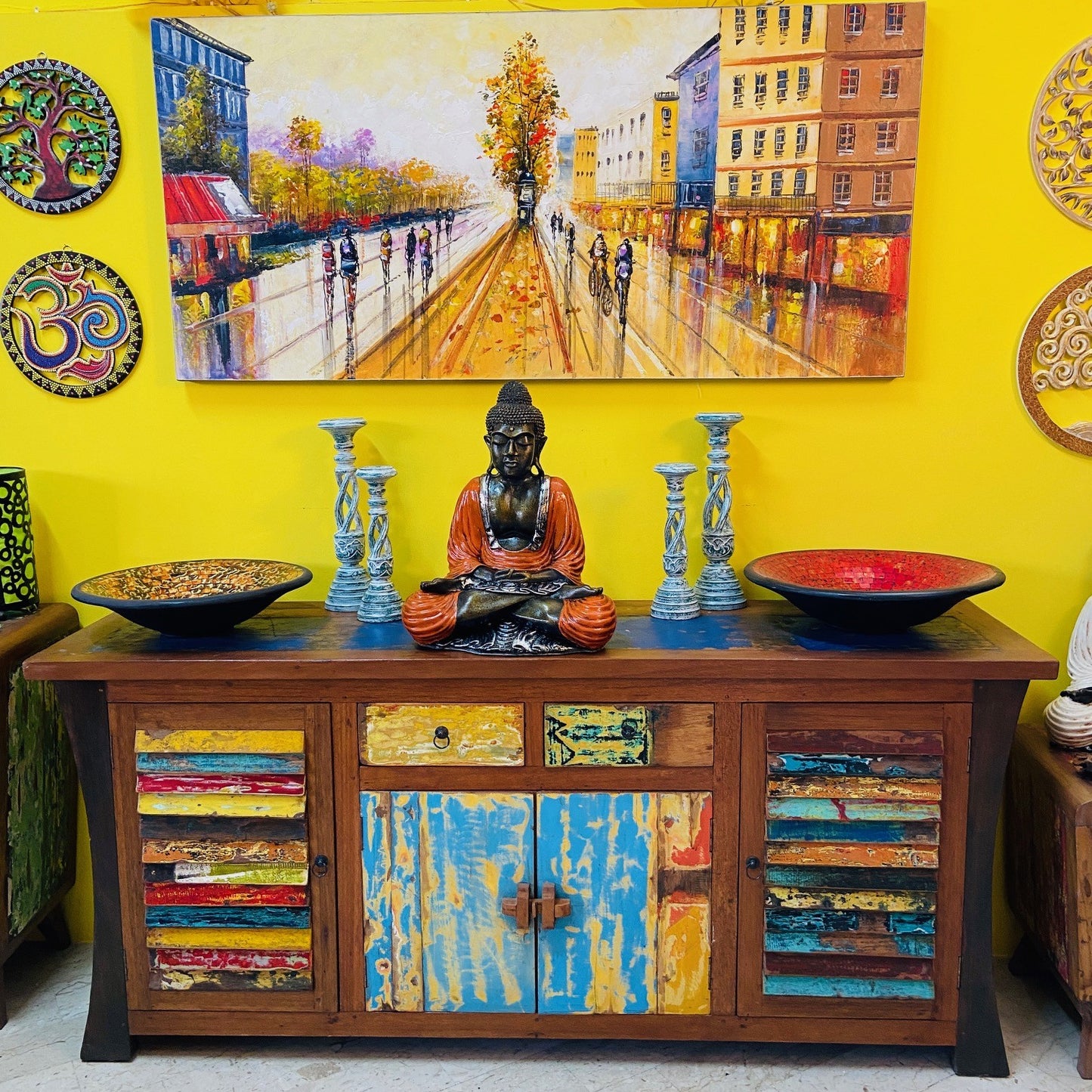 Buddha meditazione statua etnica arte orientale