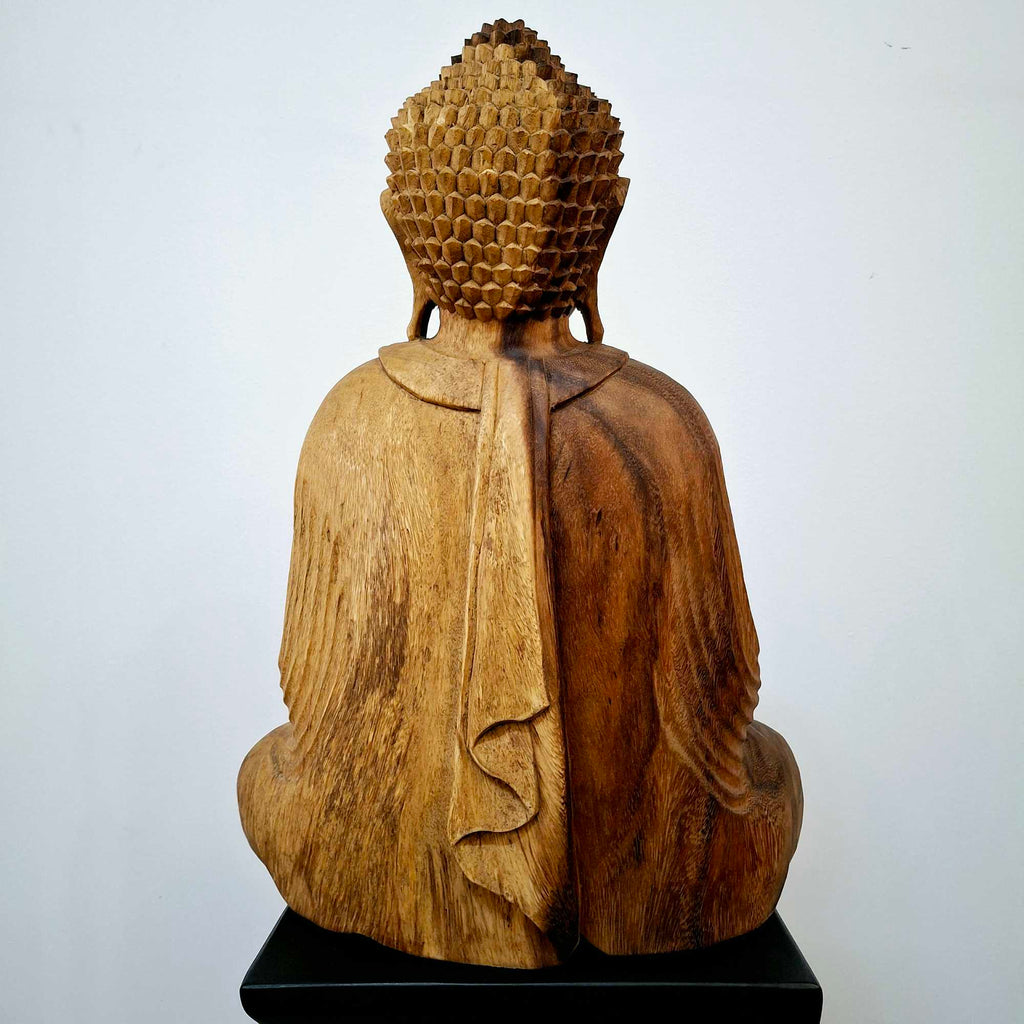 Statuetta Buddha legno suar in meditazione