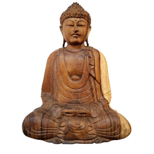 Statuette de Bouddha en bois de suar pour la méditation