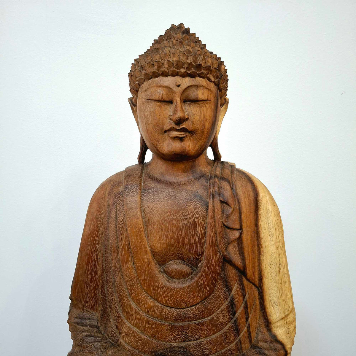 Statuetta Buddha legno suar in meditazione