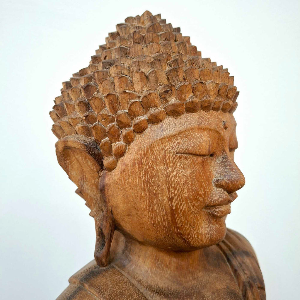 Statuetta Buddha legno suar in meditazione