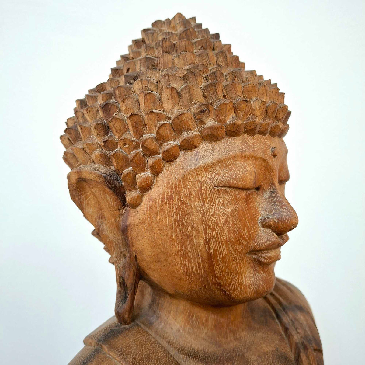 Statuetta Buddha legno suar in meditazione