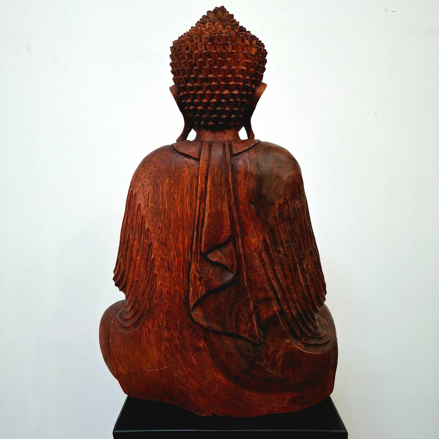 Buddha statue meditation wood sculpture suar