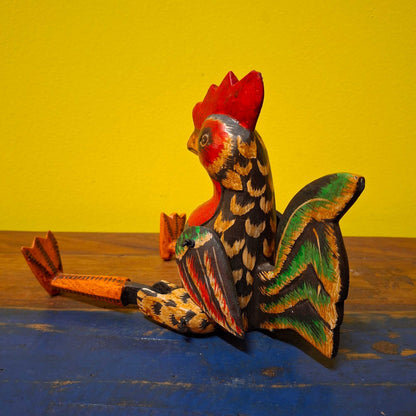 Set of wooden figurines rooster puppet decorative