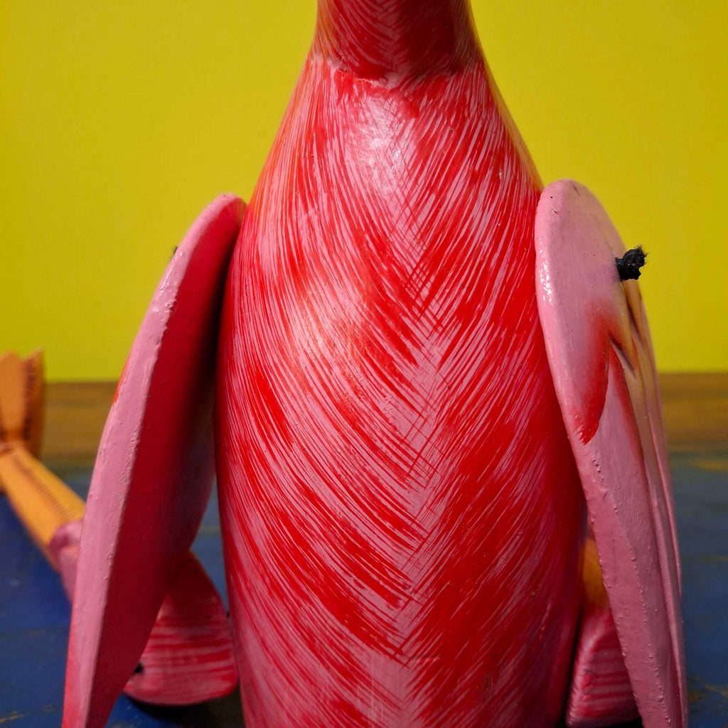 Holzfigur Flamingo-Marionette