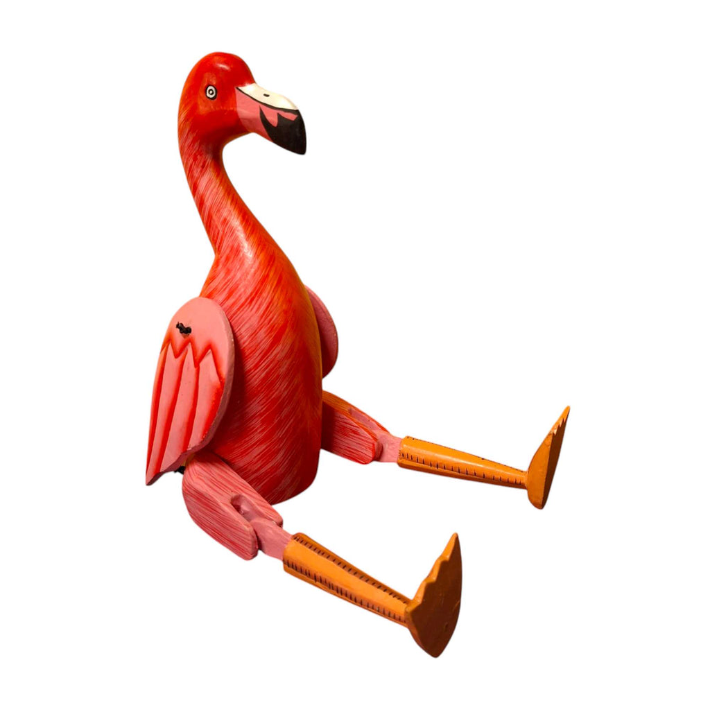 Holzfigur Flamingo-Marionette