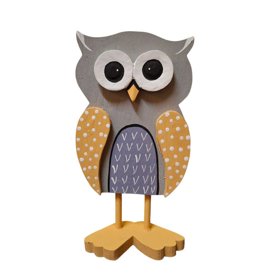 Figurine décorative en bois de hibou