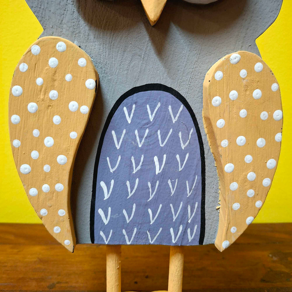 Eulen-Statuen-Set aus Holz, dekoratives Wohnaccessoire
