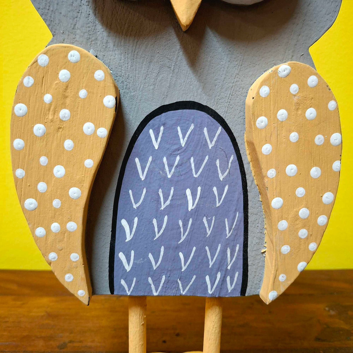 Eulen-Statuen-Set aus Holz, dekoratives Wohnaccessoire