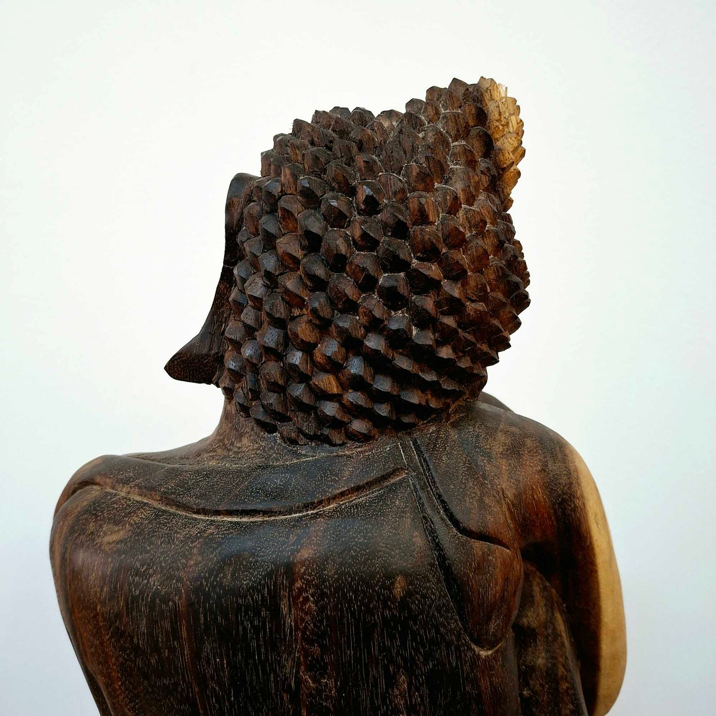 Wooden statuette suar sculpture sleeping Buddha