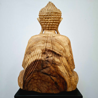 Statuetta in legno suar buddha in meditazione