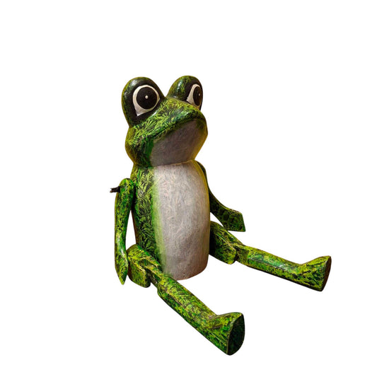 Décoration de marionnette en bois en forme de grenouille et de crapaud