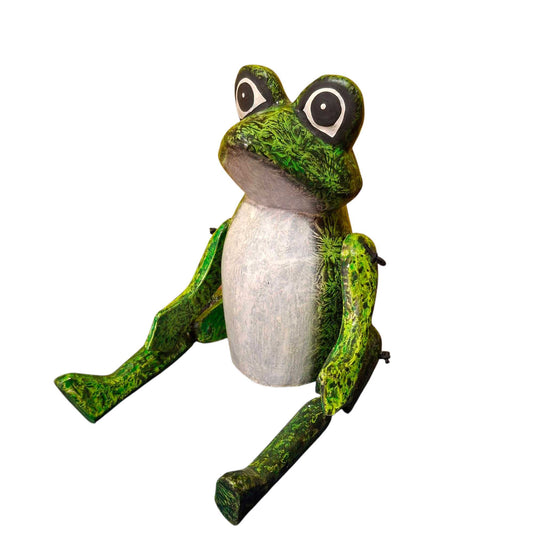 Figurine de grenouille en bois, décoration de marionnette