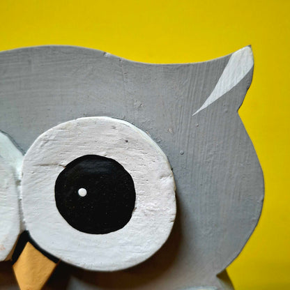 Wooden owl ornament figurine
