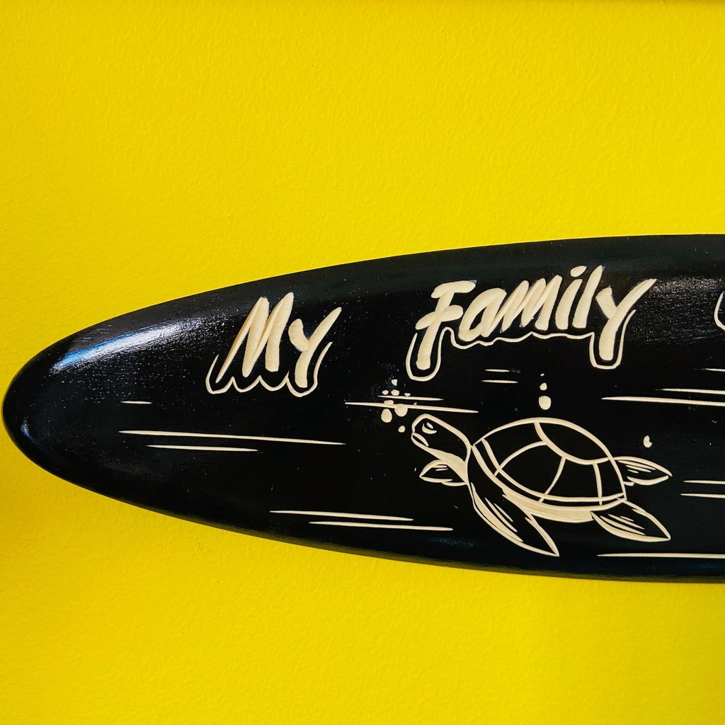 Tavola surf deco tartarughe my family is my life - ETNICBAY