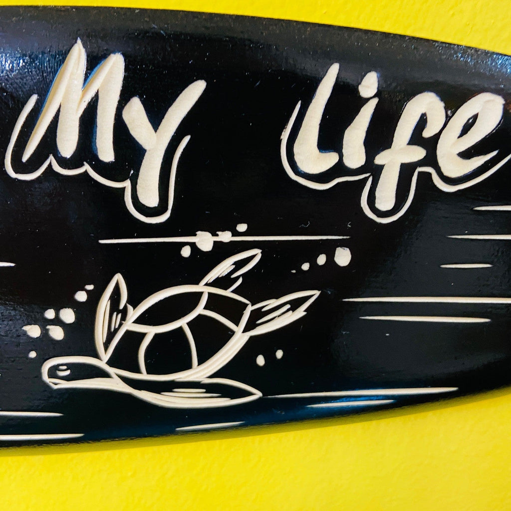 Tavola surf deco tartarughe my family is my life - ETNICBAY