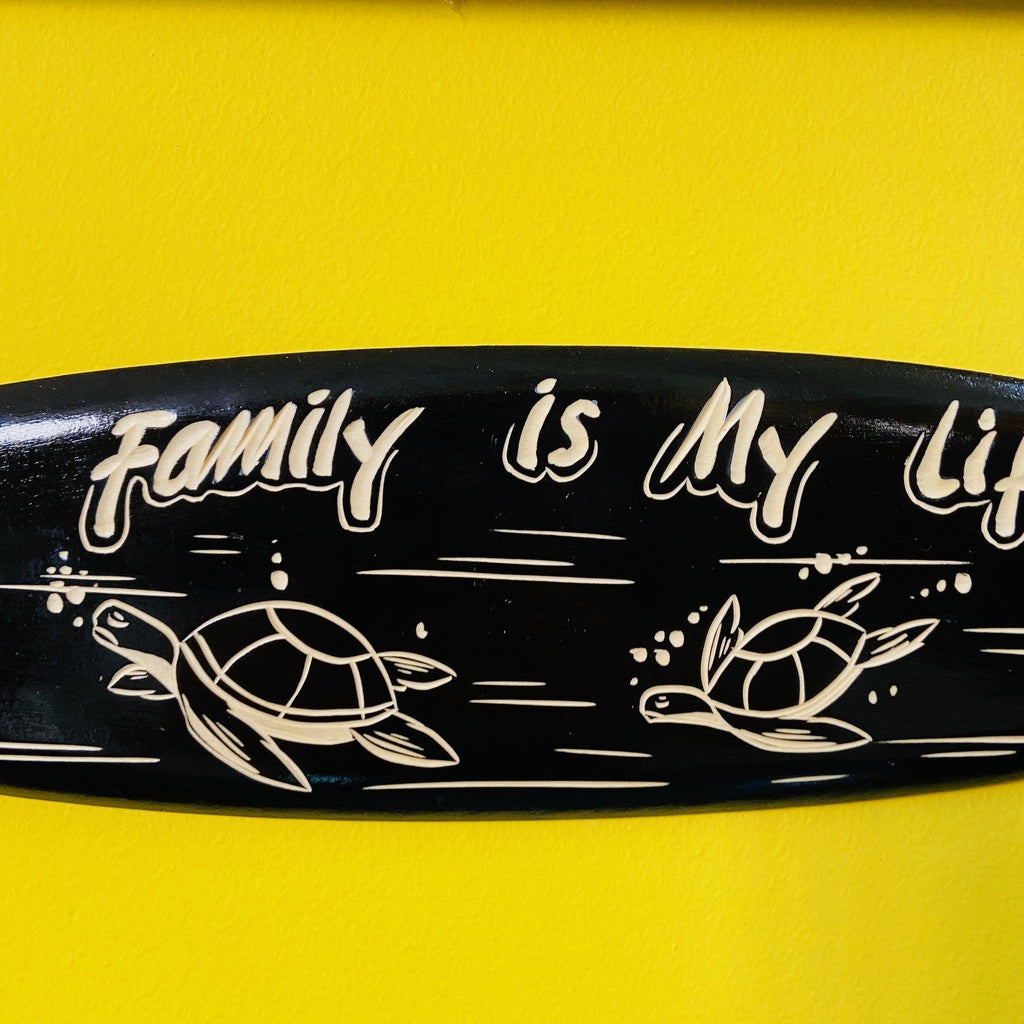 Tavola surf deco tartarughe my family is my life - ETNICBAY