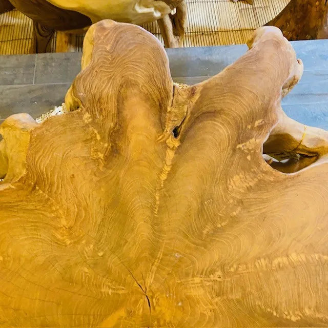 Tavolino da salotto etnico radice di teak intera
