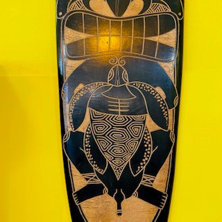 Tribal Surfboard Carved Wood Deco Ethnic