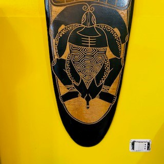 Tribal Surfboard Carved Wood Deco Ethnic