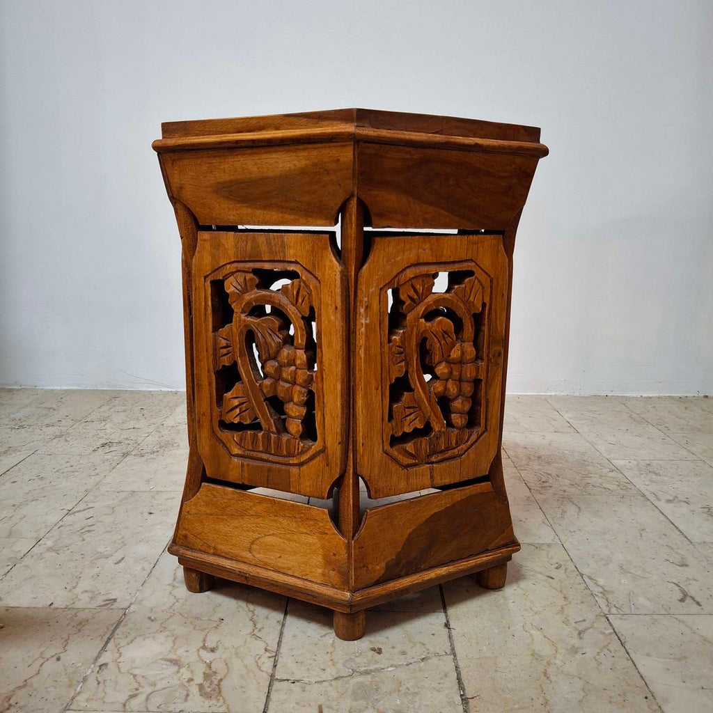 Tavolino Etnico Arte Povera Sgabello Esagonale