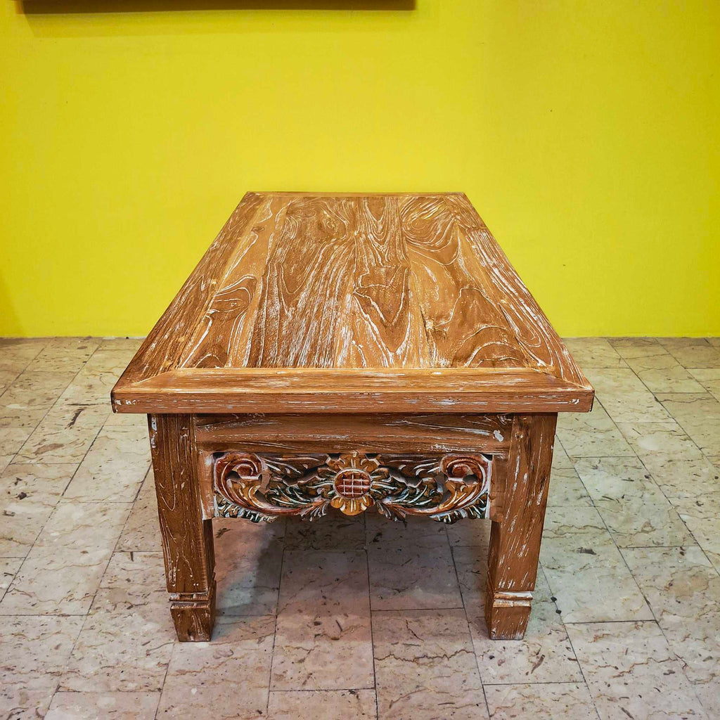 Tavolino etnico da salotto legno teak porta tv
