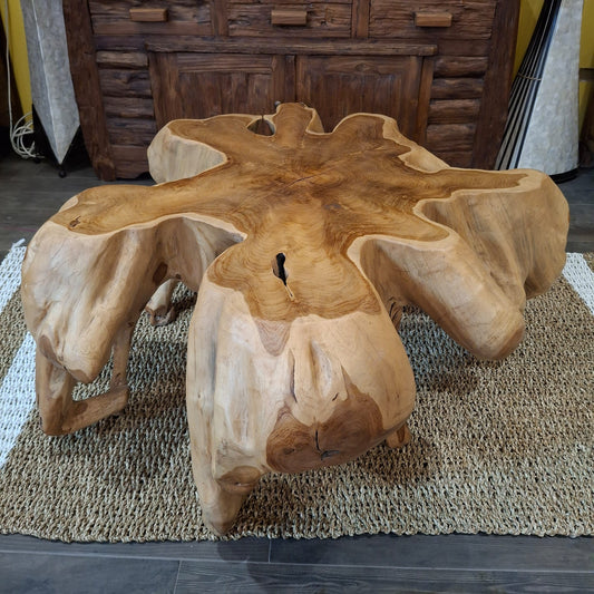 Tavolino in radice di legno teak etnico