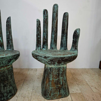 Table et chaises en forme de main, mobilier ethnique, art