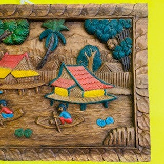 Paesaggio orientale pannello etnico in legno - ETNICBAY