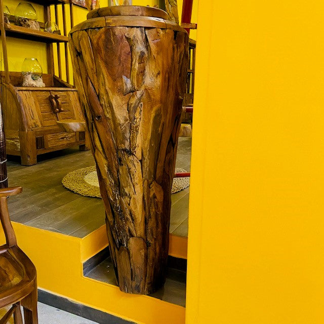 Bibliothèque ethnique wabi sabi buffet en bois de teck