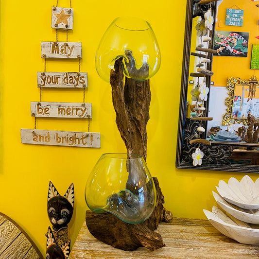 Vase en verre soufflé Root Aquarium Ampoule Art