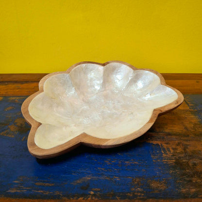 Mother of pearl shell tray centerpiece