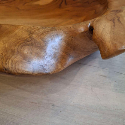 Teak wood root table centerpiece