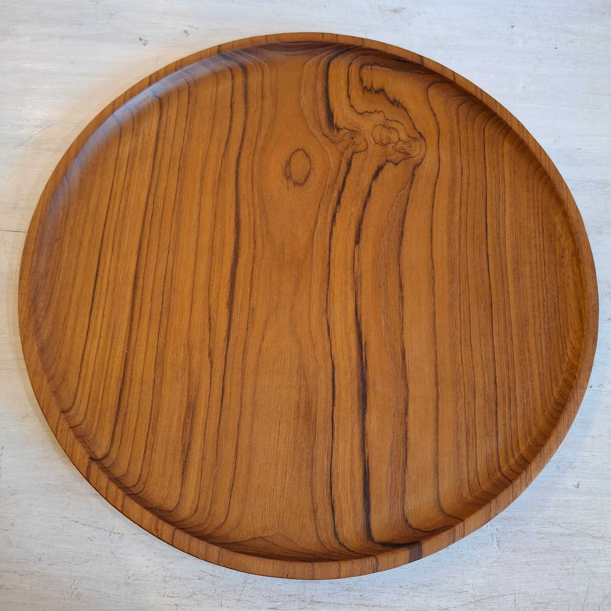 Piatto per pizza vassoio in teak svuota tasche