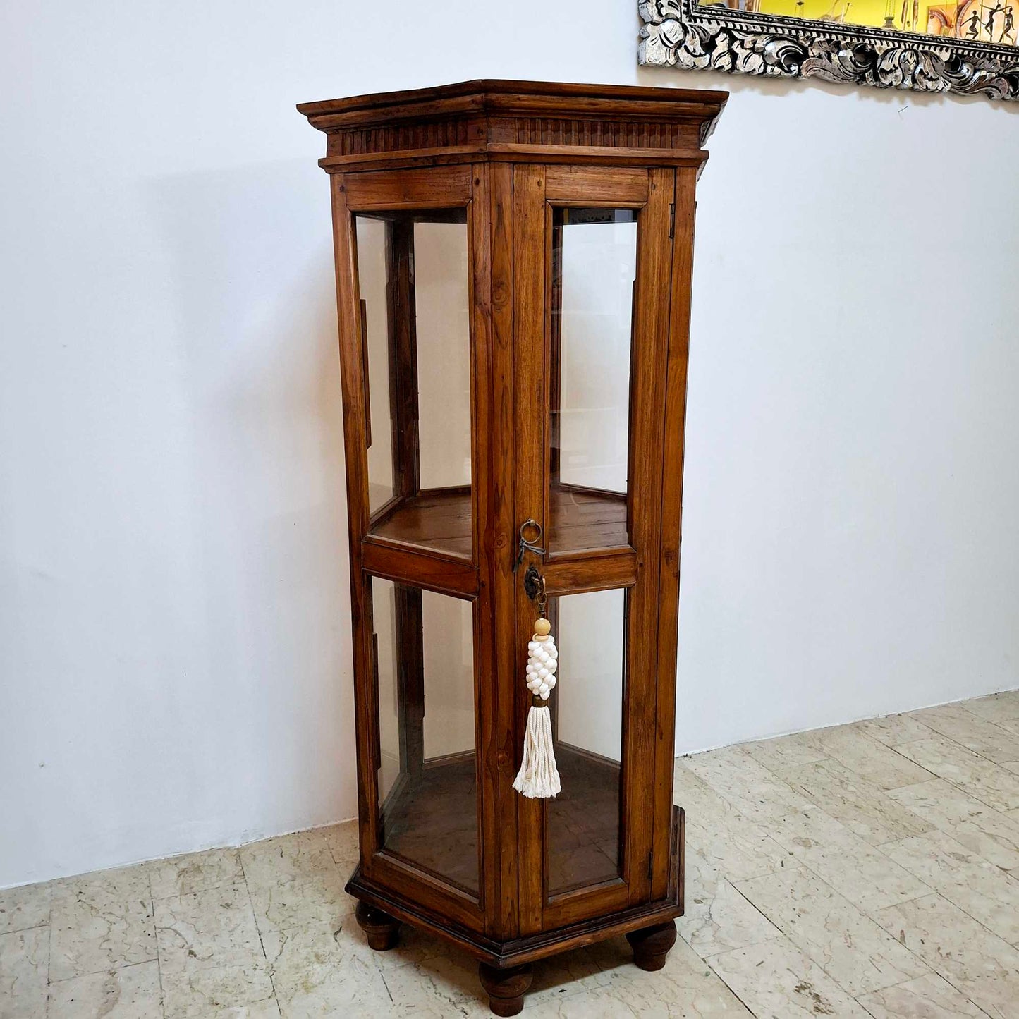 Vetrinetta espositore esagonale arte povera