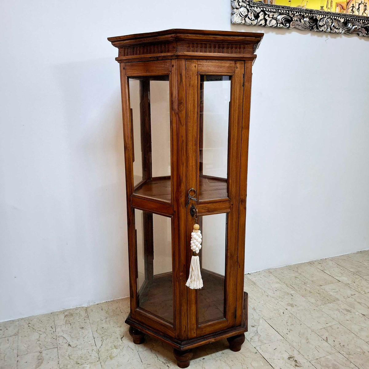 Vetrinetta espositore esagonale arte povera - ETNICBAY