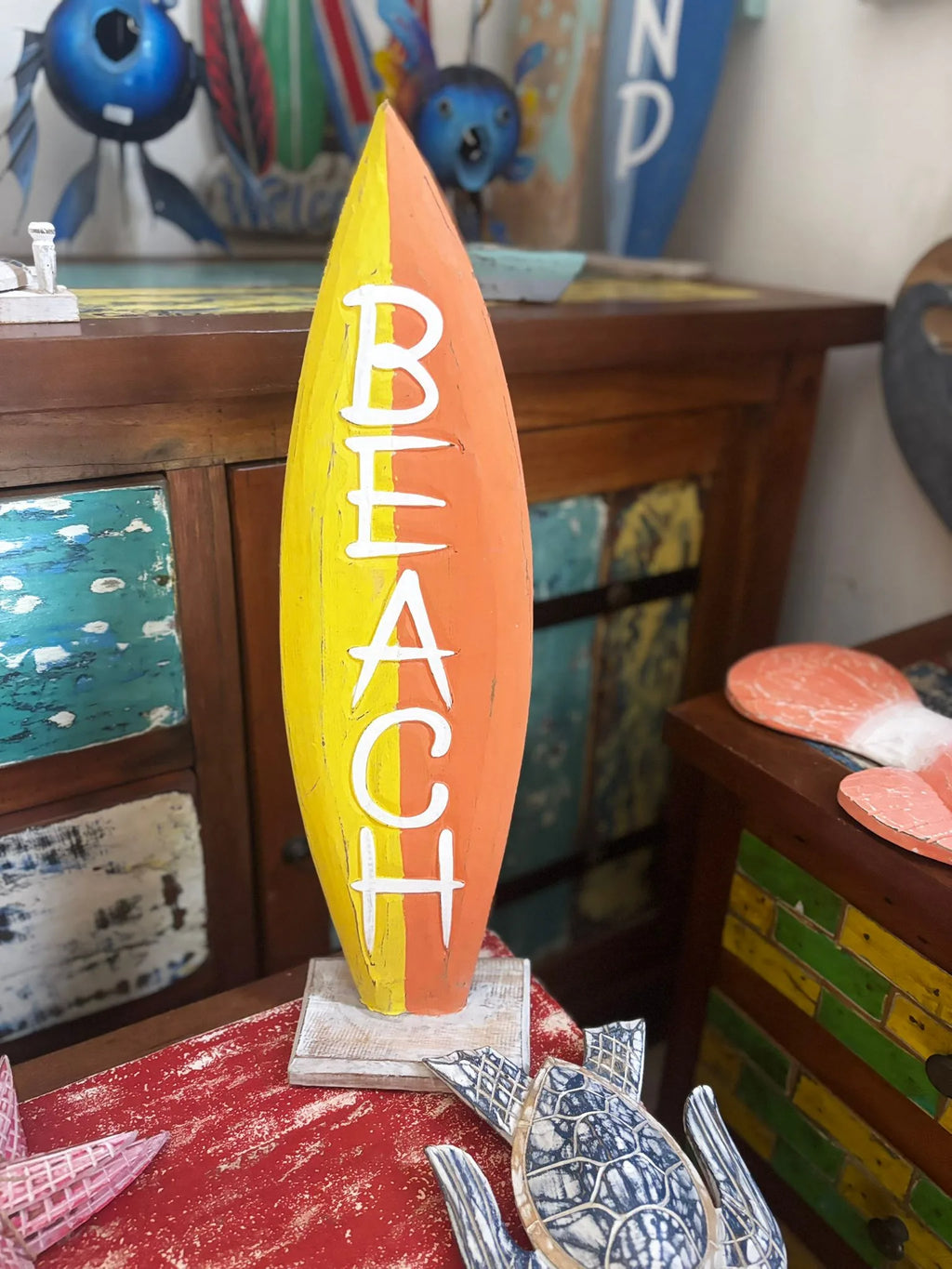 Tavola surf deco in legno arredamento surfista