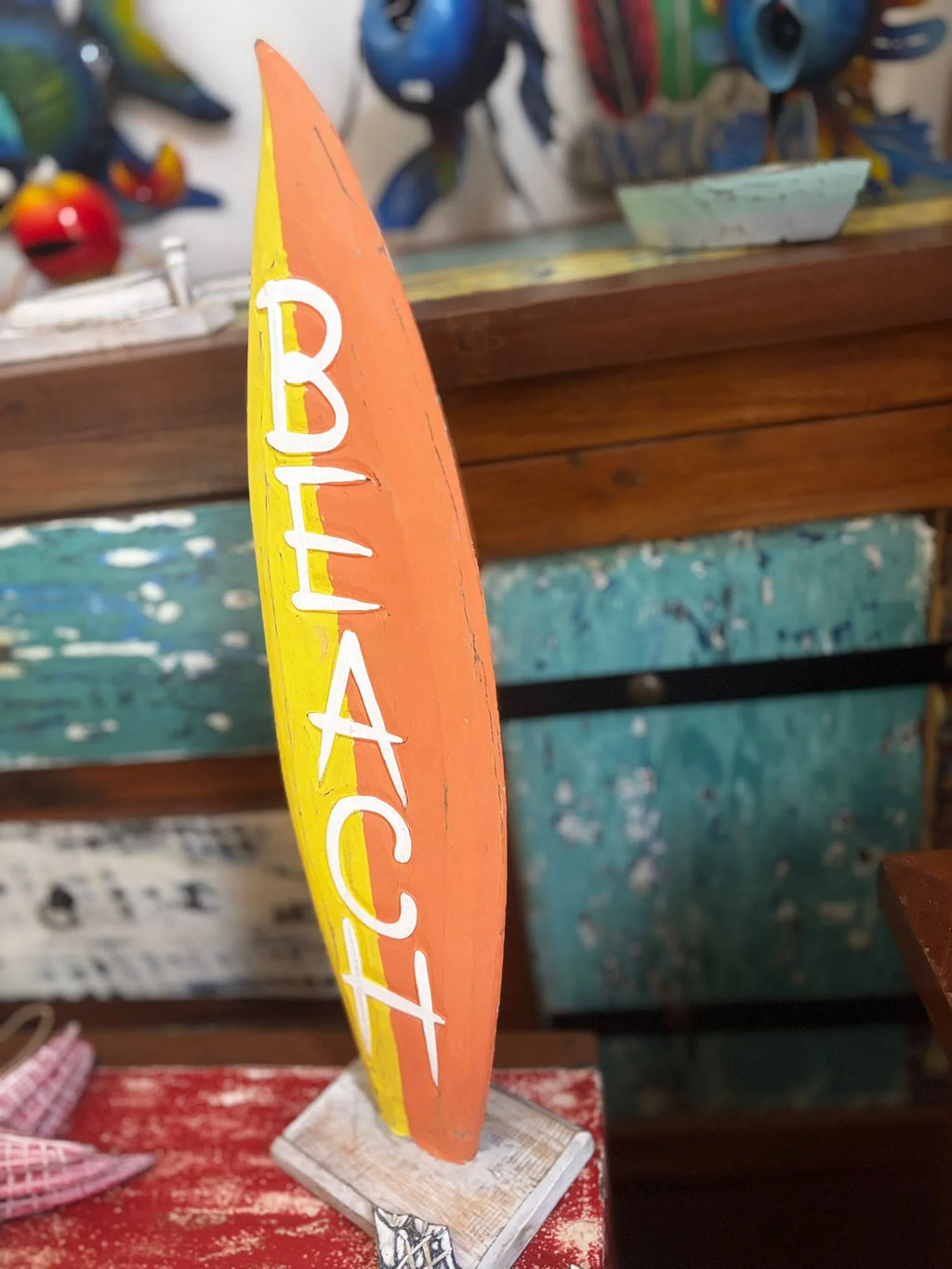Tavola surf deco in legno arredamento surfista