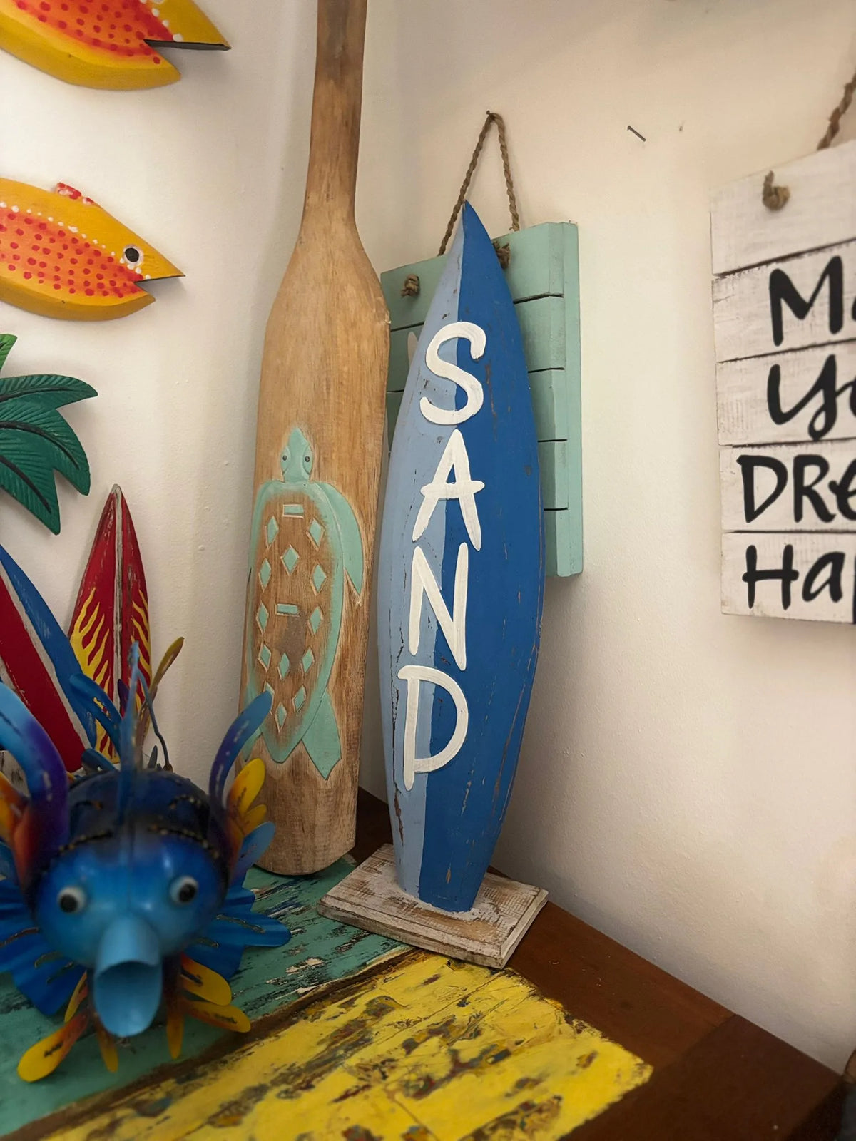 Tavola da surf deco legno arredamento surfista