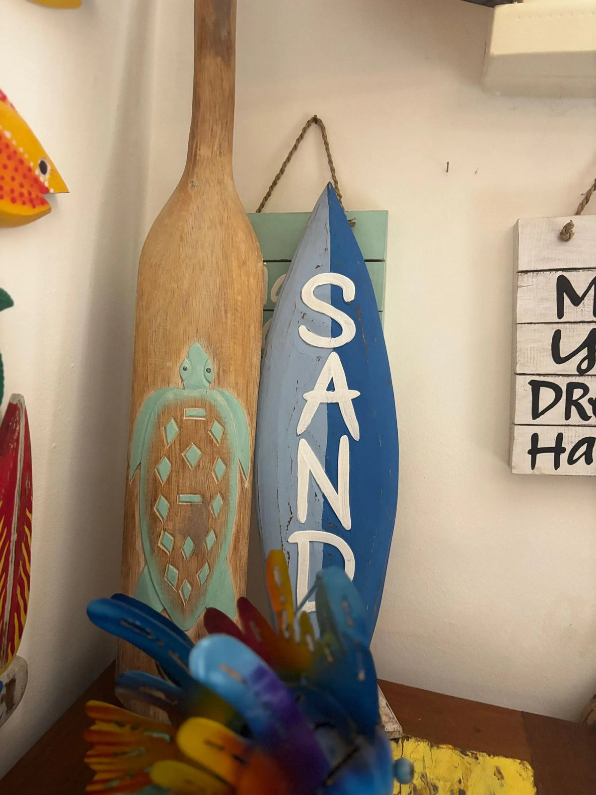 Tavola da surf deco legno arredamento surfista