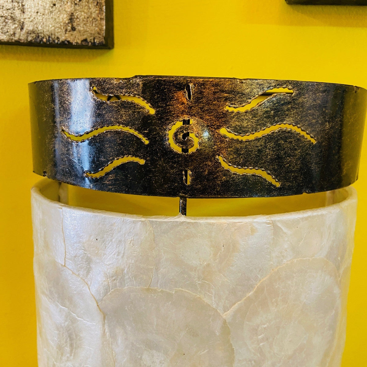 Applique madre perla ferrobattuto lampada etnica - ETNICBAY
